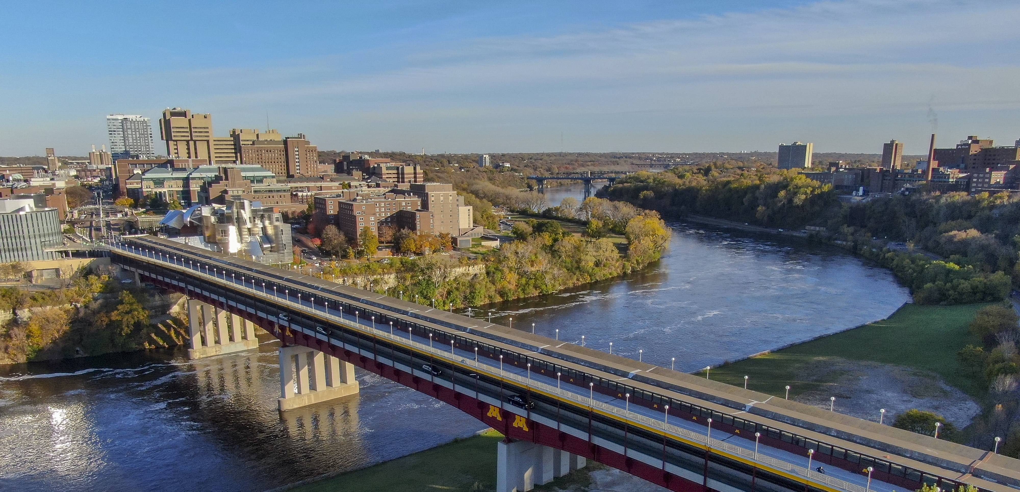 Image of the Mississippi River and the Twin Cities Campus 